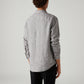 Men's Textured Grey Slim Fit Linen Shirt - Back View