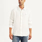 Men's Solid White Slim Fit Shirt - Front View