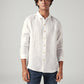 Men's Solid White Slim Fit Linen Shirt - e70335aa-4386-4285-b1b8-c542fb4483e9 View