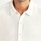 Men's Solid White Slim Fit Linen Shirt - c87423b2-810d-49cc-a6ac-6468819e7595 View