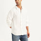 Men's Solid White Slim Fit Linen Shirt - c298105d-bd1a-45a0-91c3-1b840191933a View