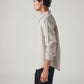 Men's Checkered Slim Fit Linen Shirt - Side View