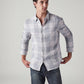 Men's Checkered Slim Fit Linen Shirt - Styleshot View