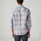 Men's Checkered Slim Fit Linen Shirt - Back View