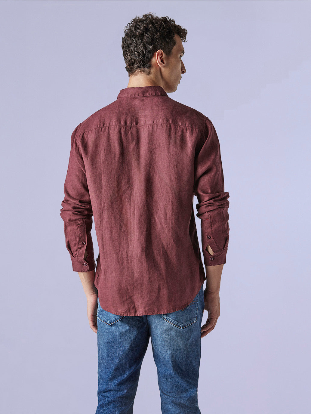 Men's Solid Slim Fit Linen Redloop Shirt - 2f25de4f-e599-41e8-9e32-26d670741459 View