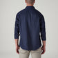 Men's Solid Slim Fit Linen Redloop Shirt - Back View