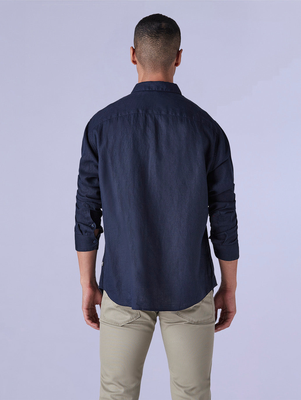 Men's Solid Slim Fit Linen Redloop Shirt - 9e383ed2-c33a-4b19-bdf9-c8e160ac3d80 View