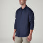 Men's Solid Slim Fit Linen Redloop Shirt - Side View