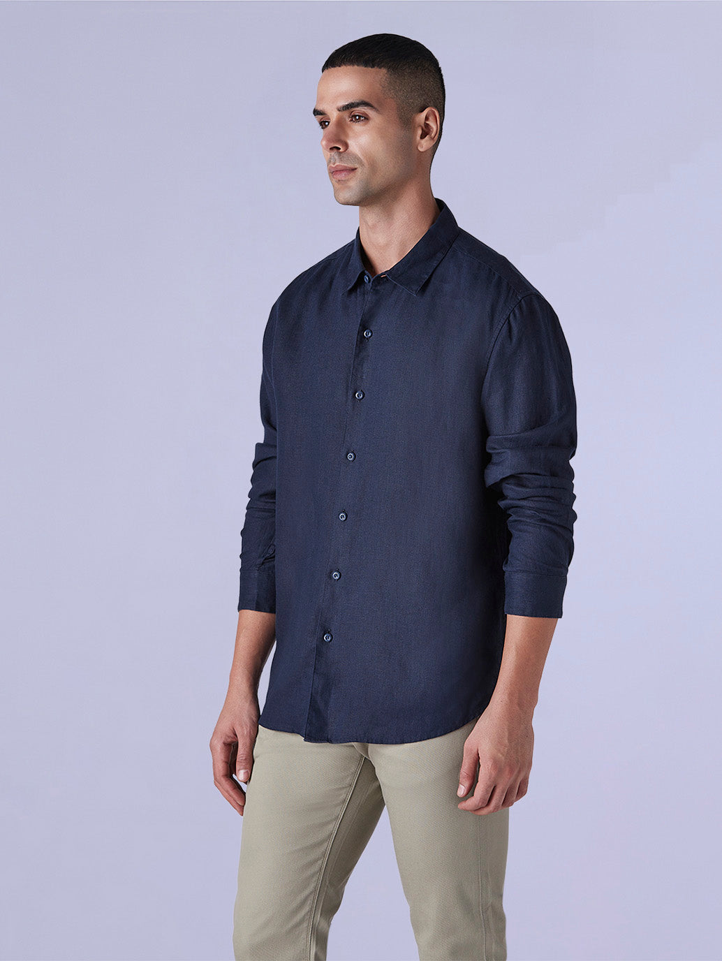 Men's Solid Slim Fit Linen Redloop Shirt - d3aead66-d93a-4993-8381-6aa9fce153ef View