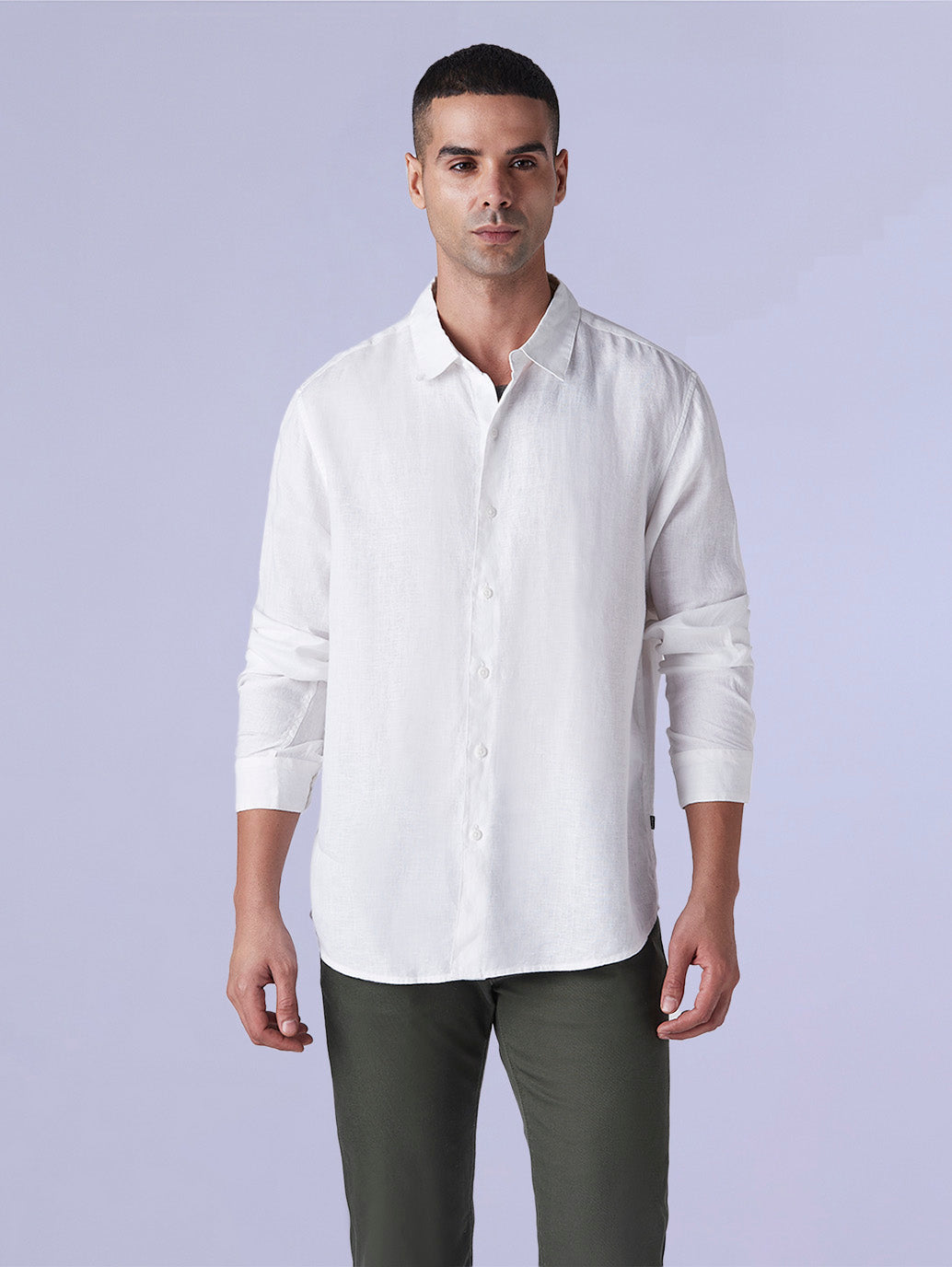 Men's Solid Slim Fit Linen Redloop Shirt - 9251cbe8-fd4f-4f1c-89d6-579396c7895f View