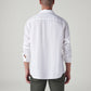 Men's Solid Slim Fit Linen Redloop Shirt - Back View