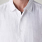 Men's Solid Slim Fit Linen Redloop Shirt - Detail View