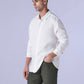 Men's Solid Slim Fit Linen Redloop Shirt - Side View