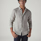 Men's Redloop Light Grey Solid Slim Fit Linen Shirt - Styleshot View