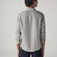 Men's Redloop Light Grey Solid Slim Fit Linen Shirt - Back View