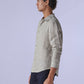 Men's Redloop Light Grey Solid Slim Fit Linen Shirt - 8e79cf35-e33b-45fd-a9a8-1327651e4898 View