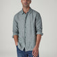 Men's Solid Slim Fit Linen Redloop Shirt - Logo View