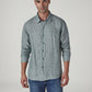 Men's Solid Slim Fit Linen Redloop Shirt - Front View
