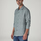 Men's Solid Slim Fit Linen Redloop Shirt - Side View