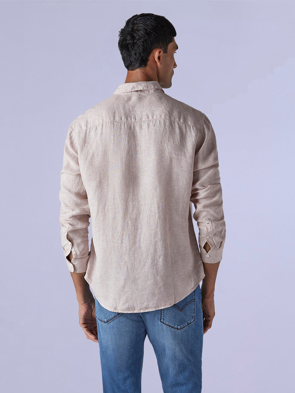 Men's Solid Slim Fit Redloop Linen Shirt - dcee2944-9999-4812-9bf3-c267190aa7b7 View