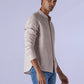 Men's Solid Slim Fit Redloop Linen Shirt - b8ceb78d-0cf4-46c8-91e1-880a05870fd8 View