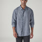 Men's Redloop Solid Slim Fit Linen Shirt - Front View
