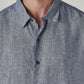 Men's Redloop Solid Slim Fit Linen Shirt - Detail View