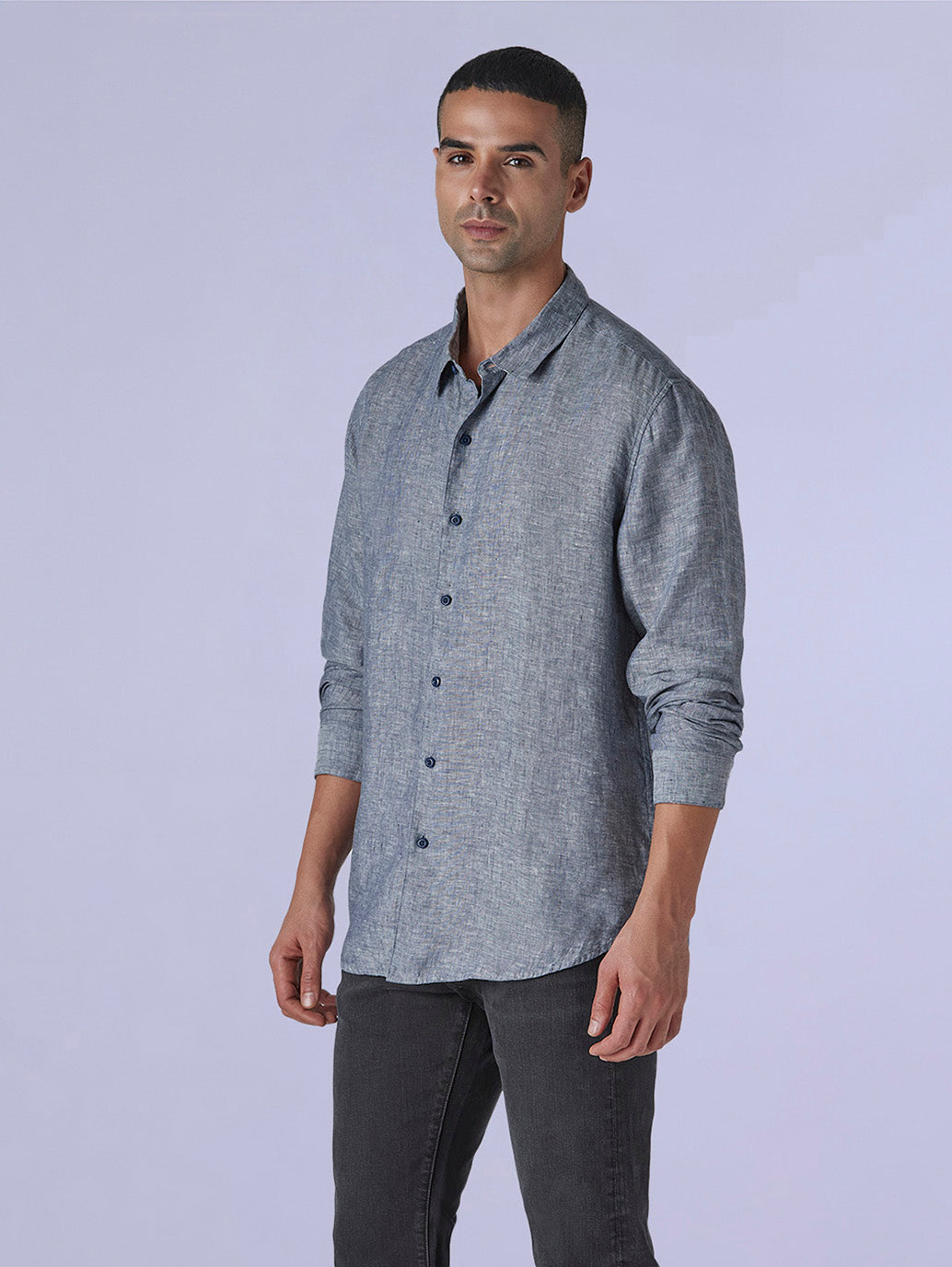 Men's Redloop Solid Slim Fit Linen Shirt - 74ce1c25-ea2c-46c2-8e8b-f81eb59da8f3 View