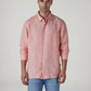 Men's Solid Slim Fit Linen Redloop Shirt - Front View