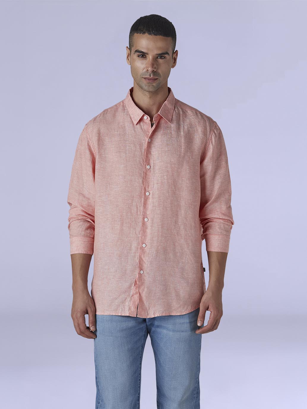 Men's Solid Slim Fit Linen Redloop Shirt - 97082d7c-af1a-4ef7-b4d9-b62f65bbf111 View