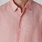 Men's Solid Slim Fit Linen Redloop Shirt - Detail View