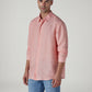 Men's Solid Slim Fit Linen Redloop Shirt - Side View