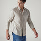 Men's Striped Slim Fit Linen Shirt - Styleshot View