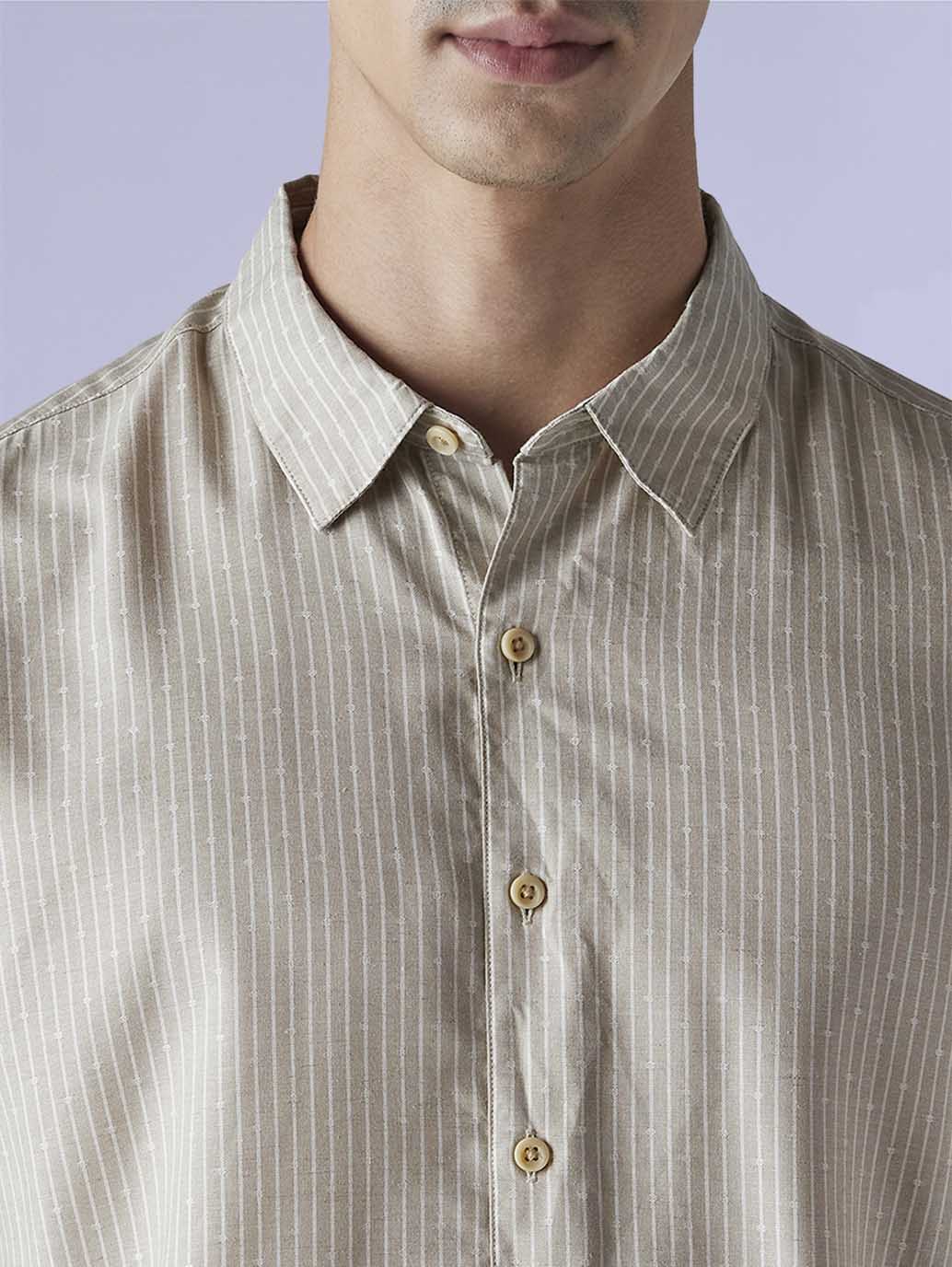 Men's Redloop Striped Slim Fit Linen Shirt - 1db24173-4b5c-4466-9c72-8a2de8869c2b View