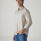 Men's Striped Slim Fit Linen Shirt - Side View
