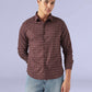 Men's Checkered Slim Fit Redloop Shirt - Front View