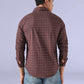 Men's Checkered Slim Fit Redloop Shirt - Back View