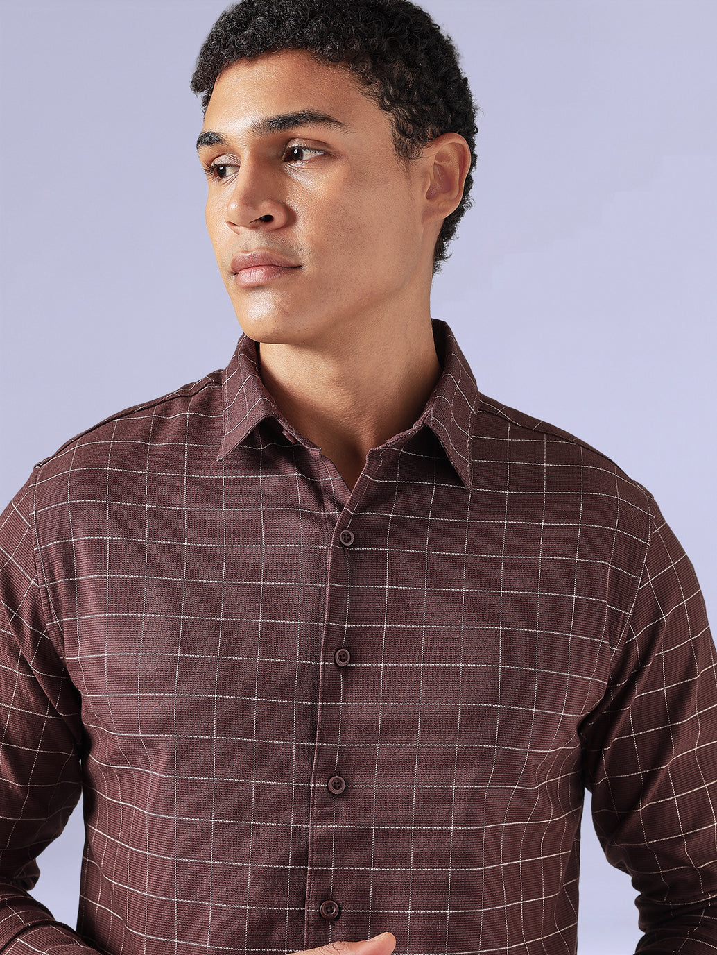 Men's Checkered Slim Fit Redloop Shirt - 20 View
