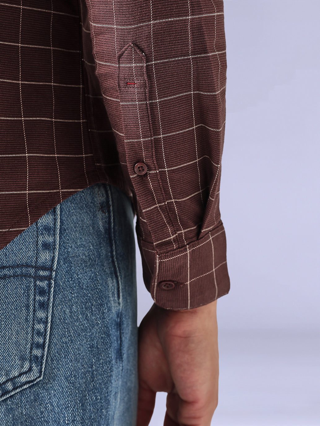 Men's Checkered Slim Fit Redloop Shirt - 20 View