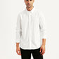 Men's Solid White Slim Fit Shirt - Front View