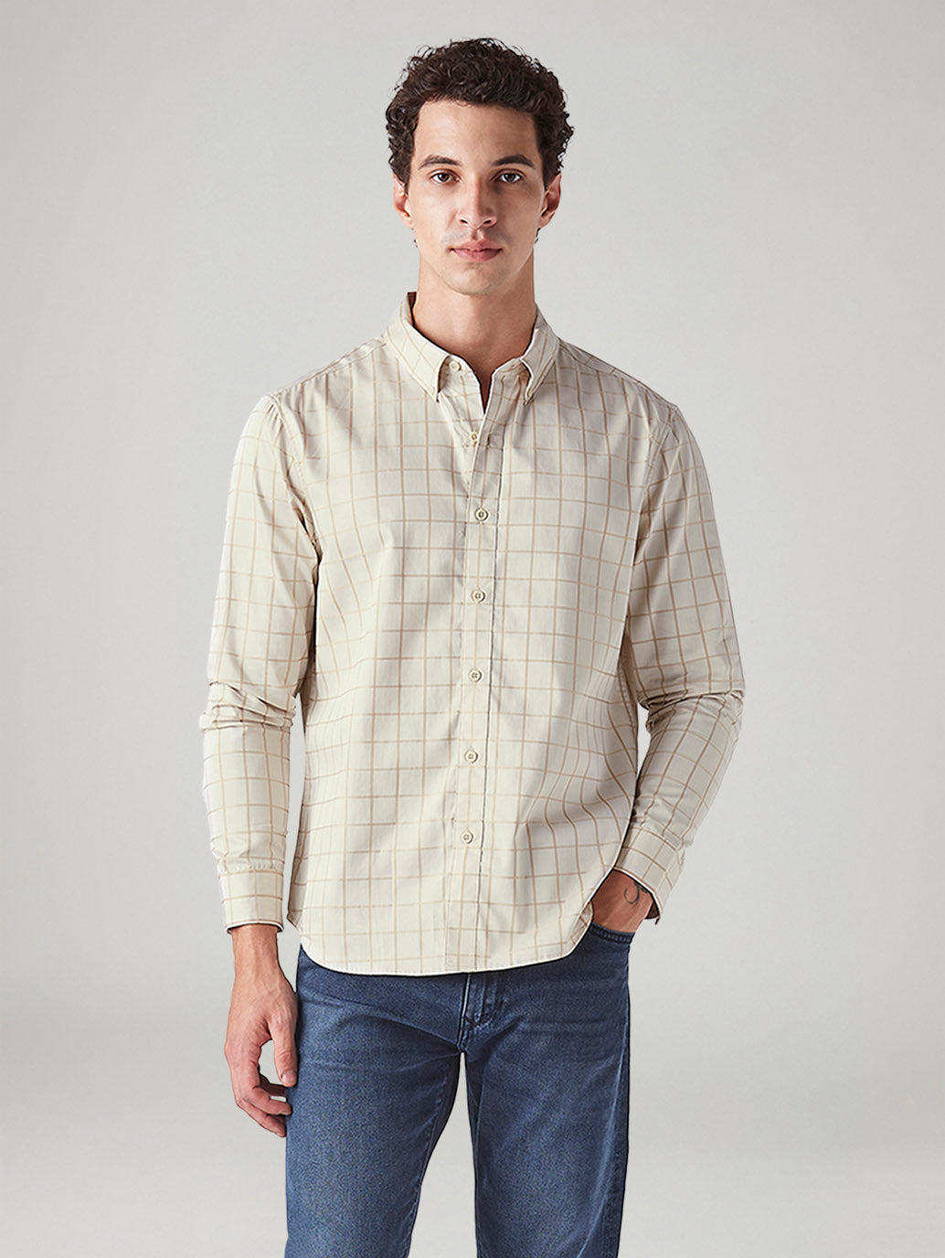 Men's Checkered Slim Fit Shirt - Styleshot View