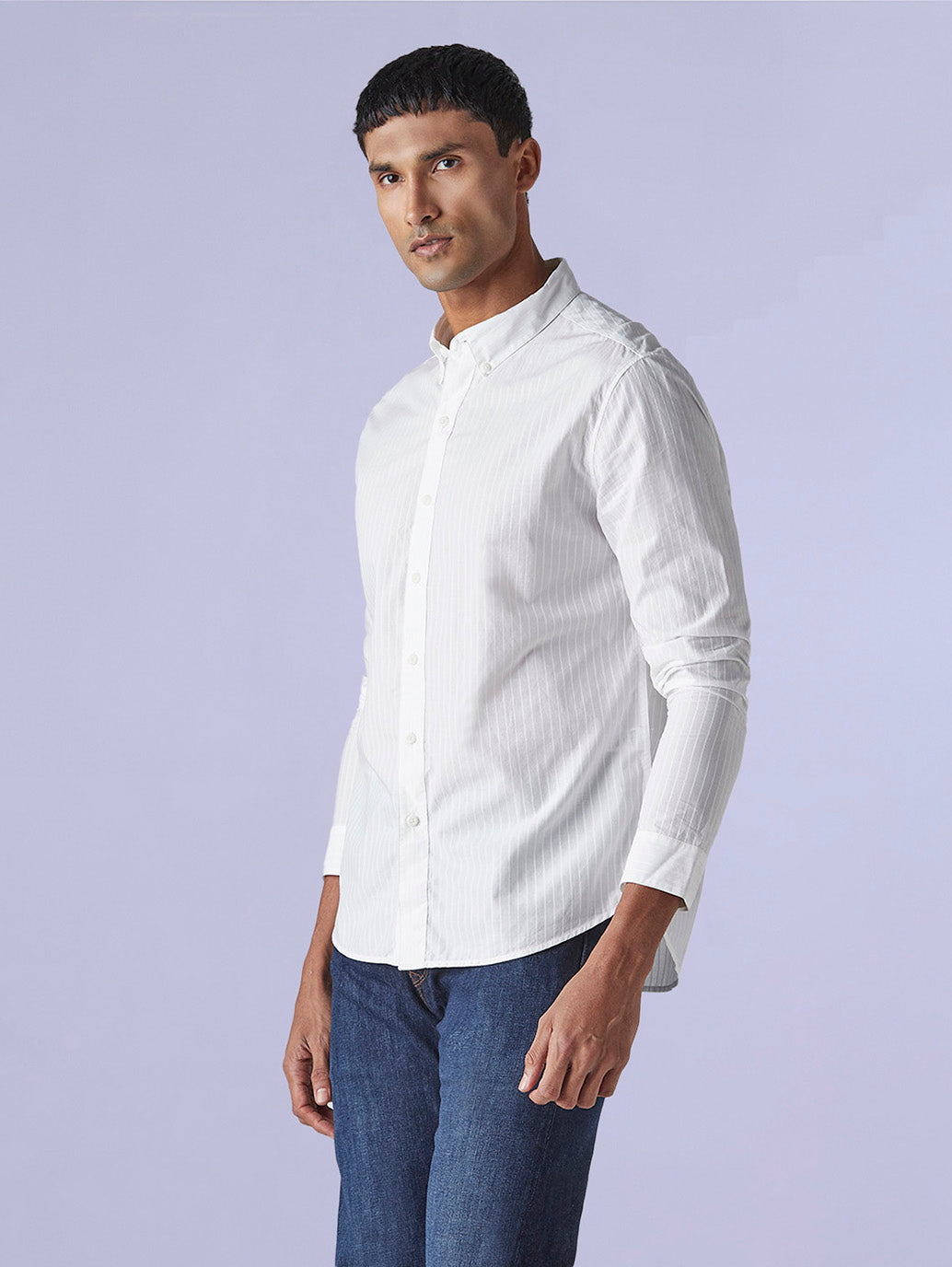Men's Striped Slim Fit Dobby Redloop Shirt - b894f889-debf-47e2-b598-780b3b845f63 View