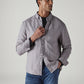 Men's Redloop Checkered Slim Fit Linen Shirt - Logo View