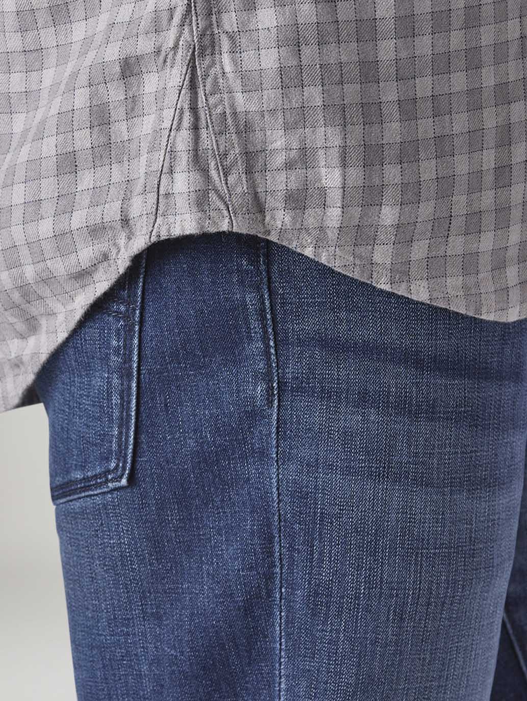 Men's Redloop Checkered Slim Fit Linen Shirt - Detail View