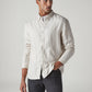 Men's Redloop Striped Slim Fit Linen Shirt - Logo View