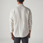 Men's Redloop Striped Slim Fit Linen Shirt - Back View