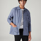 Men's Solid Blue Linen Shacket - Styleshot View