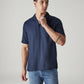 Men's Solid Loose Fit Resort Collar Redloop Shirt - Logo View