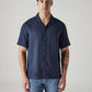 Men's Solid Loose Fit Resort Collar Redloop Shirt - Front View