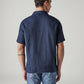 Men's Solid Loose Fit Resort Collar Redloop Shirt - Back View